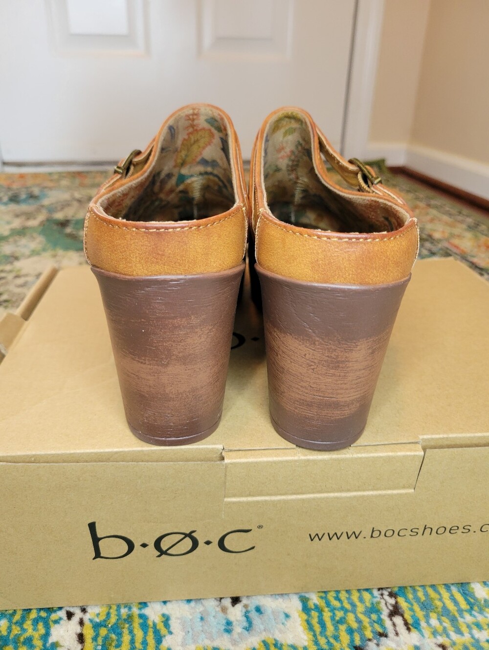 B.O.C Adel Tan Vintage Inspired Platform Chunky Clog Heel, Size Womens 9.5 - Picture 4 of 8